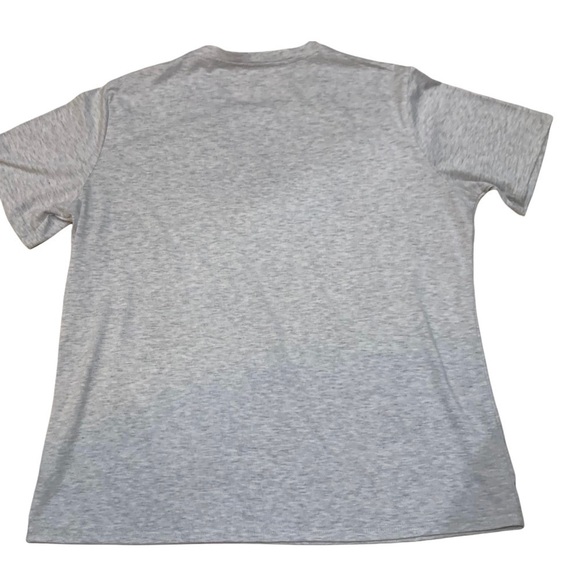 Happy Camper Light Gray Short Sleeve Crew Neck Cotton Blend Tee Shirt Sz XL - Picture 2 of 5